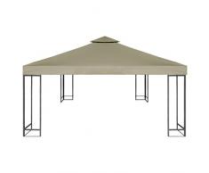 tidyard Pavillondach Ersatzdach Pavillonabdeckung Pavillon Zeltplane Gartenplane 310 g/m² 3 x 3 m für Festzelt Gartenzelt Gartenpavillon Beige