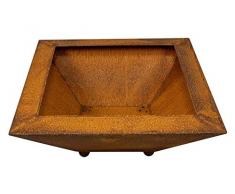 Manufaktur-Lichtbogen Rost Pflanzschale quadratisch 45 x 45 x 19 cm Edelrost Gartendeko