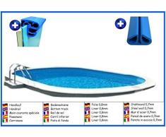Stahlwandbecken oval 3,50m x 7,00m x 1,50m Folie 0,8mm ohne Filter Pool Pools Ovalbecken Ovalpool