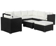 Hansson Polyrattan Lounge Sitzgruppe Gartenmöbel Garnitur Poly Rattan 7 Sitzplätze