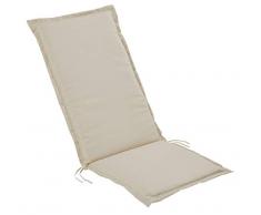 Pure Home & Garden Hochlehner Gartenstuhl Auflage Cream, Made IN Europe, 120 x 50 x 6 cm