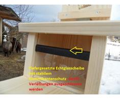 Komplett zusammengebautes, massives, stabiles Eichhörnchen Futterhaus Futterstation Made in Germany (Bayrischer Wald), aus bayerischem Fichtenholz,hochwertig verschraubt und wasserfest verklebt
