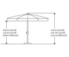 Schneider Sonnenschirm Ibiza, blau, 200 cm rund, Gestell Stahl, Bespannung Polyester, 2.1 kg