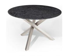 Studio 20 Gartentisch Gigi Granitplatte rund ø 140 cm Outdoortisch Granittisch Tischplatte Pearl black satiniert