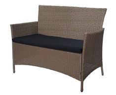 KMH®, 2-sitzer Gartenbank Holme aus naturfarbenem Polyrattan (#106165)