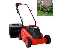 Hecht Brandneuer Elektrorasenmäher für einen schönen Rasen – Mit praktischen Tragegriff – Perfekt für jeden Garten – Verbesserte Räder und kraftvoller Turbo Motor (Rot)