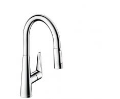 hansgrohe Talis S Einhebel-Küchenarmatur (Komfort-Höhe 200 mm, mit Ausziehbrause und Schlauchbox) Chrom