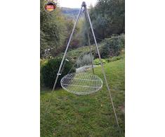 Huber Grillgeräte Dreibein Schwenkgrill inkl. 70 cm Edelstahl-Rost aus Deutscher Produktion