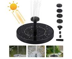 cheerfulus-1 Mini 1,8 W Solarbrunnenpumpe für Vogelbad, 200 l/h Garten Garten Solarbetriebener Brunnen Schwimmende Wasserpumpe mit 4 Düsen für Teich Pool Garten Aquarium