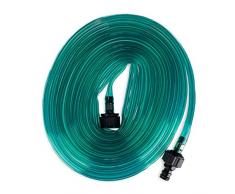 Relaxdays, grün Schlauchregner, Flacher Bewässerungsschlauch, für den Garten, mit Löchern, anschlussfertig, 8,2 Meter