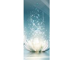 VLIESFOTOTAPETE PANEL Tür Türfototapeten Tapete Vlies | Welt-der-Träume| Magische Lilien | VET (211 cm. x 91cm.) | Door Mural Photo Sticker 3566VET-AW | Natur Blumen Pflanzen Lillie Wasser Wasserlilie