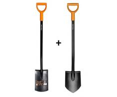 KG FISKARS 131403 RUND SOLID + FISKARS 131413 SPITZ SOLID GÄRTNERSPATEN Set Neu