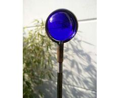 Zen Man Edelrost GartenStecker GartenGlaskugel Glasdeko Rost Gartenfigure Beetstecker Dunkelblau 115 * 4 * 4 cm 101571