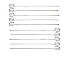 Grill Spieße 10er Set - Grill-Hochgenuss für alle Fleischfans und Vegetarier - Made in Germany Grillspieße Edelstahl 210mm