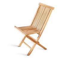 SAM® Teak-Holz Klappstuhl, Garten-Stuhl, zusammenklappbarer Hochlehner aus Massivholz, leicht zu verstauen, ideal für Balkon, Terrasse oder Garten