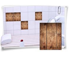 Medianlux Fliesenaufkleber Fliesen Aufkleber Holz Baum Kiefer Fichte Rustikal Bad WC Küche Kachel Imitat Deko Holzimitat, 12 Stück, 20x25cm