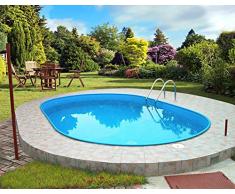 Summer Fun Stahlwandbecken Rhodos Exklusiv oval 3,20m x 6,00m x 1,50m Folie 0,6mm Einzelbecken Pool Ovalpool ohne Zubehör / 320 x 600 x 150 cm Stahlwandpool