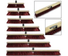 HELO PET 7 Straßenbesen Besenkopf 100 cm Breit mit Metallstielhalterung, starke PET Borsten für groben Schmutz, Bürstenkopf für außen als Industriebesen, Werkstattbesen, Hallenbesen (ohne Stiel)