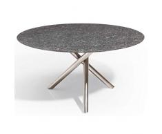 Studio 20 Gartentisch Gigi Granitplatte rund ø 140 cm Outdoortisch Granittisch Tischplatte Pearl black satiniert