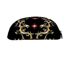 TIZORAX Federmäppchen, Motiv: goldener Drache mit Feuerkugel