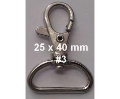 5 Stk. Karabinerhaken, drehbarer Wirbel / für Gurtband 25 mm / #3