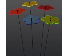 SUNPLAY Sonnenfänger Blumen im FARBMIX, 5 Stück zu je 10 cm Durchmesser im Set + 35 cm Schwingstäbe