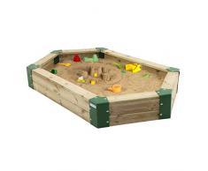 Sandkasten aus Holz, 6-eckig, Holzsandkasten ohne Abdeckung, Sandspielplatz, Sandbox