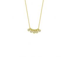 14 Karat Gelbgold 0,05 DWT Diamant Gartenmöbelset, runder Charms Center verstellbar Halskette – 46 cm