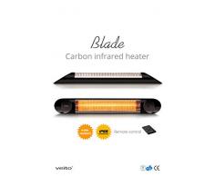 Veito Infrarot Heizstrahler Blade 2000 Watt - Terassenheizstrahler Terassenstrahler mit Fernbedienung und 4 Heizstufen