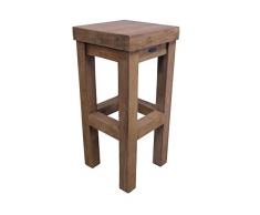 TEAK Barhocker SE27-3 Teakholz antik massiv 35x35x75cm Stuhl Möbel