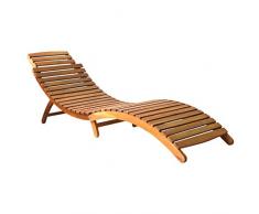 vidaXL Akazienholz Massiv Sonnenliege Klappbar Gartenliege Liegestuhl Holzliege Liege Gartenmöbel Saunaliege Relaxliege Strandliege Braun