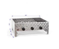 LAG Gasbräter 11 kW Standmodell mit Stahlpfanne und 3-flammig Gasgrill Grill Gastrobräter Profigrill Verein