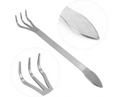 Bonsai Wurzelkralle Harke Edelstahl mit Griff Bonsaibäumen Rasen Blumenkasten 3 Gabelung