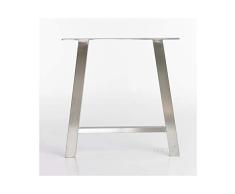 mina concept Tischgestell A-Form modern I 60 x 60 mm Profil I hochwertiger Edelstahl gebürstet I 72 cm hoch I Indoor & Outdoor I Untergestell für ESS-, Schreib-, Gartentisch etc, 1 Stück