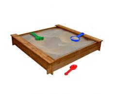 Nishore Sandkasten Sandkiste Quadratisch aus Holz mit Spielplatz 120 x 120 x 20 cm-Geeignet für Kinder ab 3 Jahren.