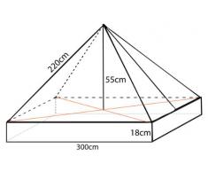 DEGAMO Ersatzdach für Pavillon 3x3 Meter Bordeaux, wasserdicht