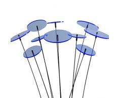 SUNPLAY Sonnenfänger-Scheiben in BLAU, 10 Stück im Set, 5 Stück à 7 cm und 5 Stück à 10 cm Durchmesser + 35 cm Schwingstäbe