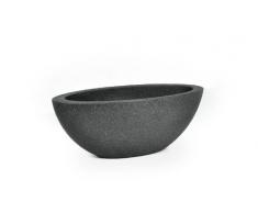 Unbekannt Pflanzschale Flower oval, anthrazit, ca. 52x23x20 cm, Füllvolumen ca. 10 l