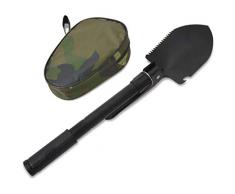 vidaXL Klappspaten BW Bundeswehr mit Tasche Armeespaten Feldspaten Karbonstahl