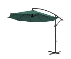 Froadp ALU Sonnenschirm Balkon Gartenschirm 300CM Terrassenschirm Marktschirm Ampelschirm Strandschirm Kurbelschirm mit UV Schutz 40+ für Garten, Terrasse, Balkon (Ø3M, Grün)