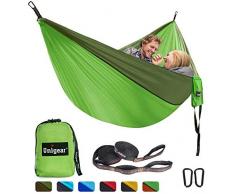 Unigear Camping Hängematte, Reise Hängematte, Hammock | mit 1 Paar Aufhängeset, 2 Karabiner und Tragebeutel | 2 Personen Hängematte 320X200cm | 300kg Tragelast