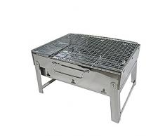 HWTOP Haushalt & Wohnen Tragbarer Koffergrill Gartengrill Camping Standgrill Außengrill aus Edelstahl Grill Picknickofen Klappbarer Campingkocher Outdoor Picknicks