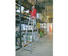 Stufen-DoppelLeiter, (Alu), Arbeitshöhe 4,1 m,Leiternhöhe 2,35 m, Stufenanzahl 2x10, Gewicht 13,9 kg