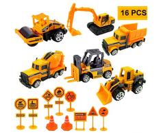 Sunshine smile baustellenfahrzeuge Kinder,Bagger deko,baufahrzeuge Set,baufahrzeuge Set Metall,baufahrzeuge Set sandkasten,Bagger Lastwagen,Autos Baustelle Spielzeug