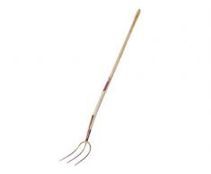 Erntekönig 33925 Erntekönig Streugabel 3 Zinken 30x30cm gold-lackiert, 135 cm-Eschenstiel