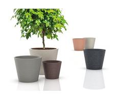 Scheurich Coneo, Pflanzgefäß aus Kunststoff, Schwarz-Granit, 30 cm Durchmesser, 24,3 cm hoch, 10 l Vol.