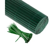 jarolift PVC Sichtschutzmatte Standard Sichtschutz Garten Balkon Terrasse Sichtschutzzaun Balkonverkleidung Zaunblende 180 x 300cm, Grün inkl. 50 Kabelbinder, Grün