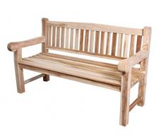 CHICREAT 3 Sitzer Bank Extra Stabil Teakholz Gartenbank Teakbank, ca. 150 cm breit, mit Tablett