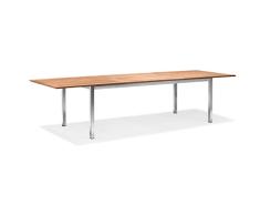 Zelsius - Edelstahl Gartentisch, Ausziehstisch, Teak Holz Esstisch, 220 (320) x 100 x 76 cm