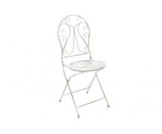 Kobolo Metallstuhl Gartenstuhl Klappstuhl Deko Stuhl Metall Cream